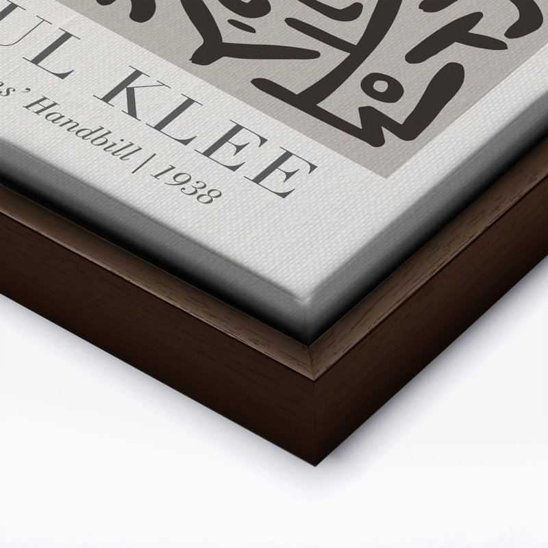 Paul Klee - Handbill des comédiens, 12"H x 16"W, Canvas, Brown Framed