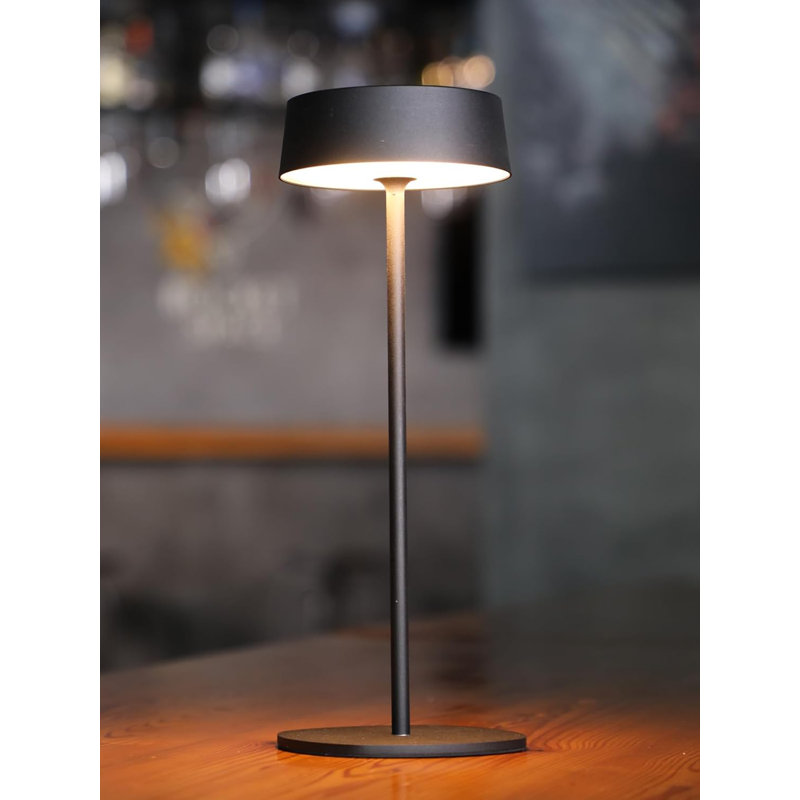 LED Rechargeable Wireless Table Lamps, IP54, Touch Control, Dimmable, 2700K Soft White, Black