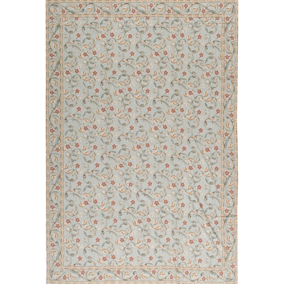 Hand-Knotted High-Quality Green Area Rug