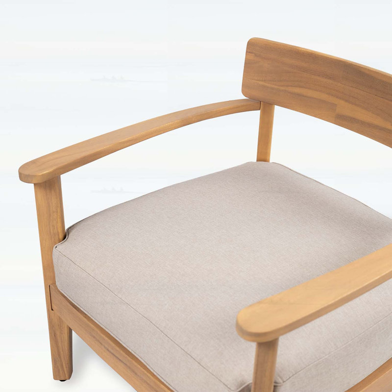 Ensemble de fauteuils club en bois d'acacia avec coussins de siège confortables pour une détente et une durabilité en plein air