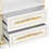 White Vertical Wine Bar Cabinet With Glass Shelves & Drawers