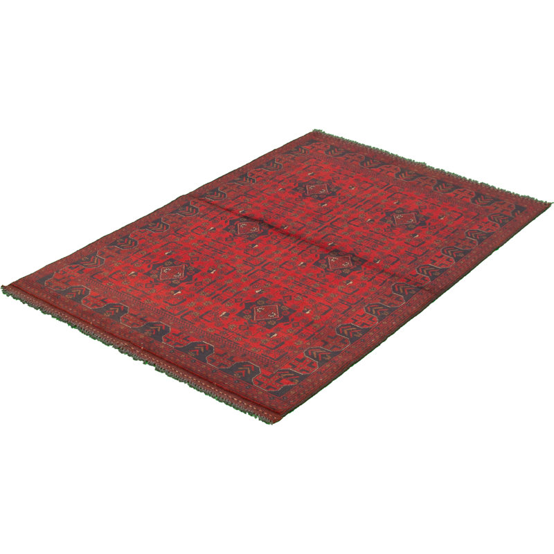 Tapis de bois one-of-kind à la main-noué la 2010 esari turque rouge de l 4 pi x 6 pi 6 po Allaina