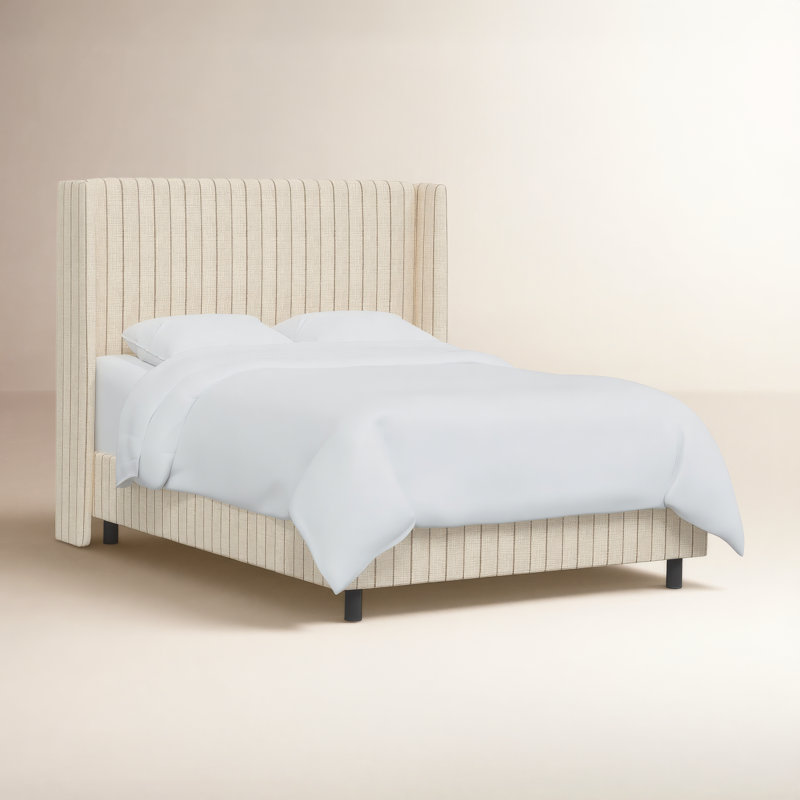 Tilly Upholstered Wingback Bed, King, Fritz Glacier