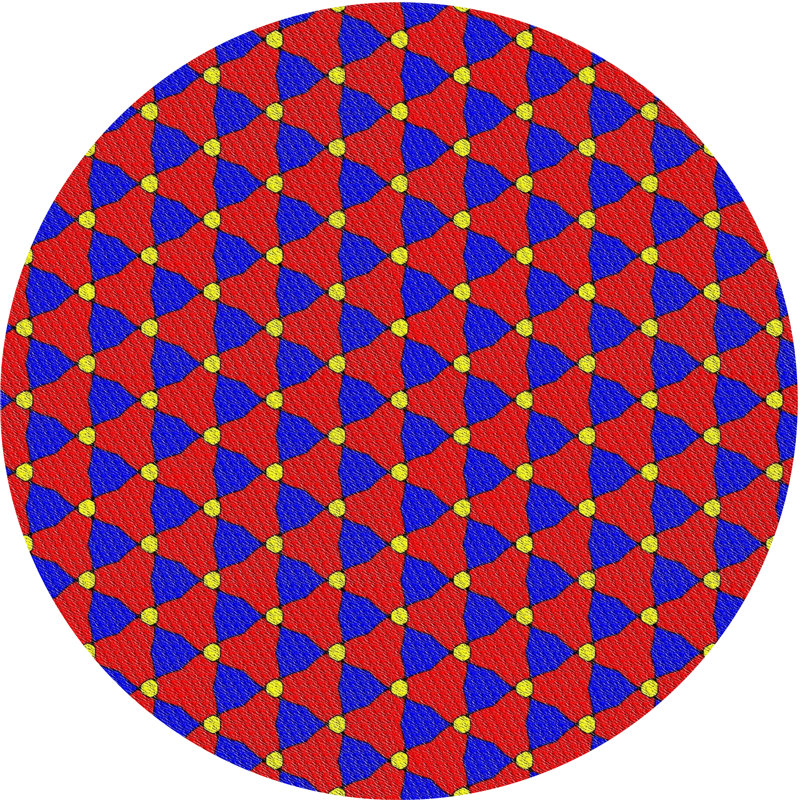 Tapis rouge / bleu Power Loom, Rond 8 pi
