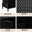 Buffet noir à 2 portes ultrabrillant pour la chambre à coucher, le salon ou le bureau, pieds en métal thermolaqués, design élégant et fonctionnel, armoire de rangement réglable avec support de finition, idéal