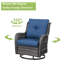 Ensemble de meubles de patio en osier durable avec chaises berçantes pivotantes, repose-pieds et table