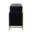 Bureau de table de commode noir avec miroirs de maquillage à 4 tiroirs H 29,53 po x P 17,72 po x l 39,37 po-1864004540