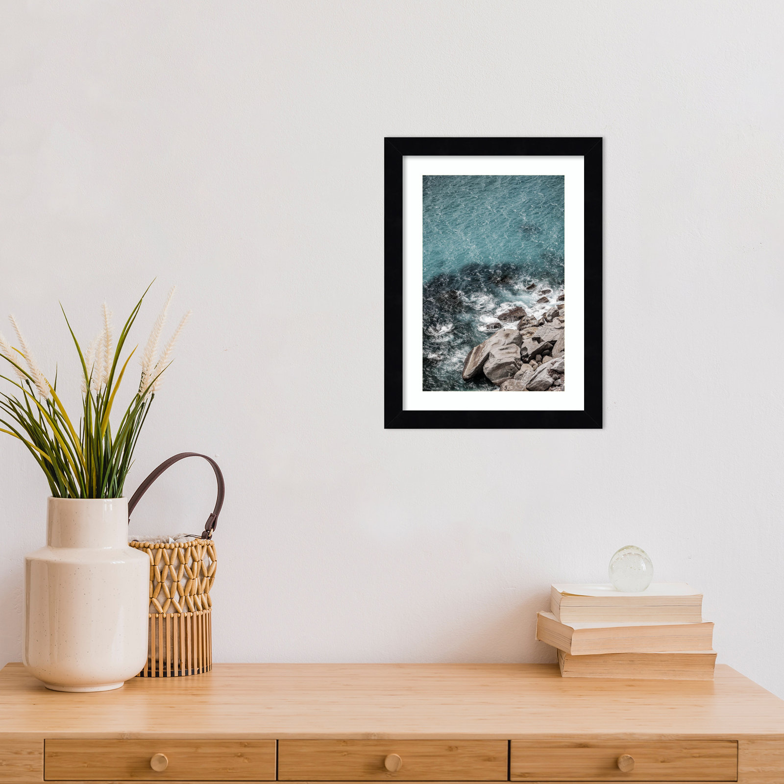 Pacetti "Aqua Sea Shores" Print, Black, 13" H x 10" W