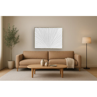 Art mural sur toile lumineux éclaté texturé - 35 po x 47 po - cadre doré