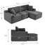 Canapé modulaire 91,1 po sans assemblage modulaire sans compression avec repose-pieds amovible-129990779