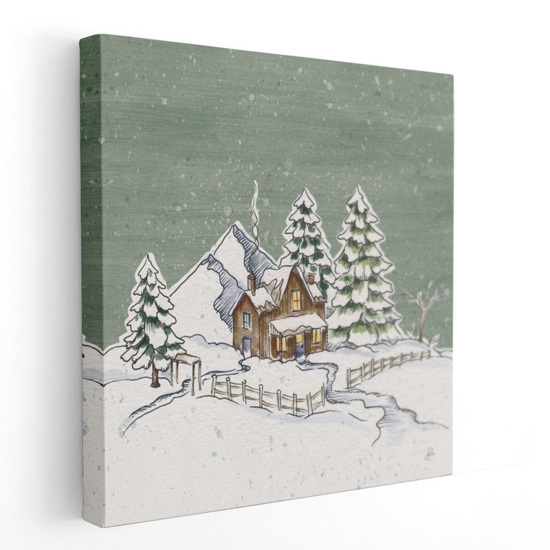 Holiday Toile Cabin - reproduction d'art sur toile, H 12 po x l 12 po