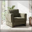 Fauteuil d'appoint rembourré avec accoudoirs en bois et coussin épais-130605536