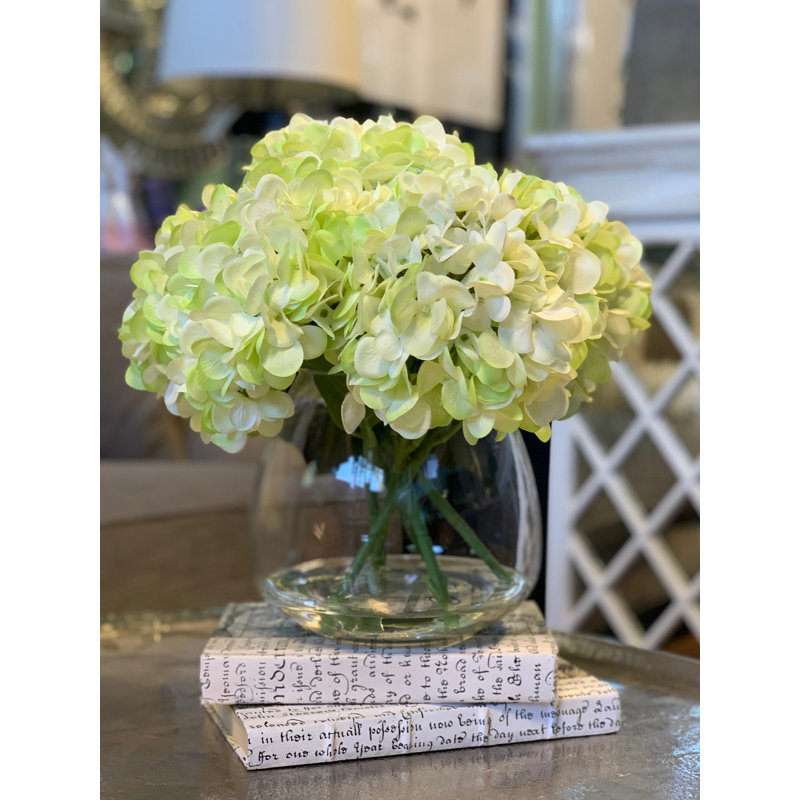 Hydrangea Bouquet In Vase, Lime Green
