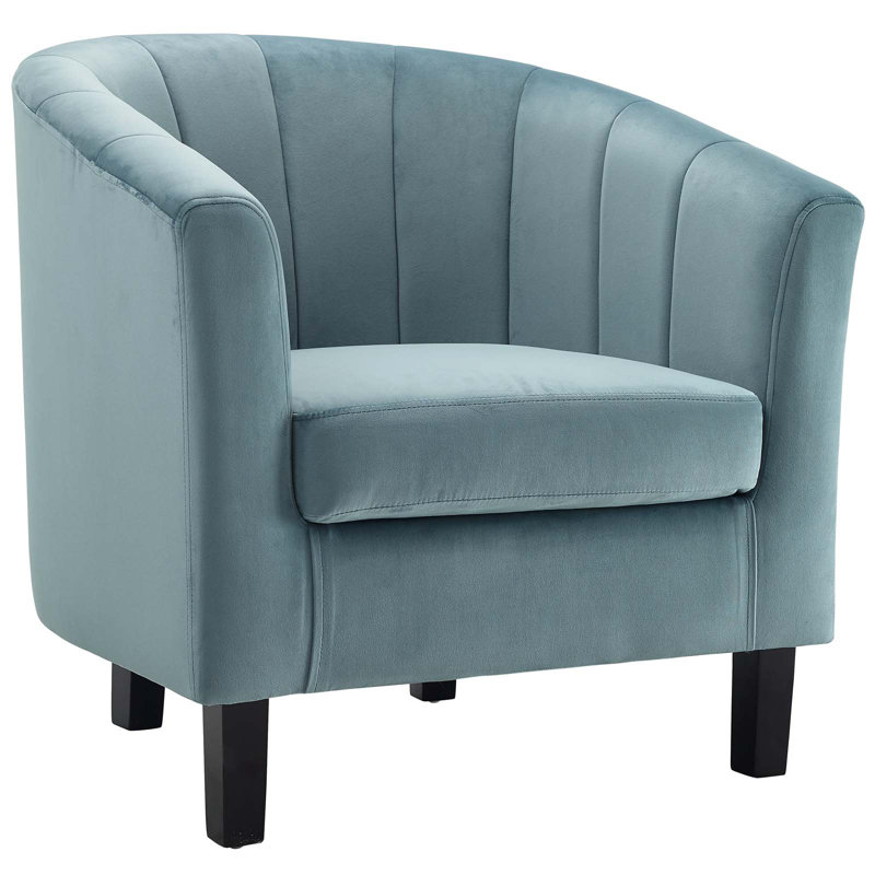  Fauteuil 28 po en velours, Velours bleu clair