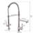 Commercial Style Kitchen Faucet With 360 Degree Swivel Spout And Pre-Rinse Spray In Brushed Nickel Modern Tap Single Handle Rotatable-906173309