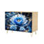 Buffet Buffet avec rangement Fleurs de lotus bleues aux accents dorés scintillants abstraits tourbillonnant avec 2 portes pour le salon et la cuisine