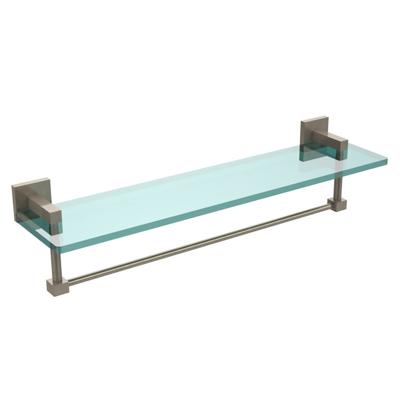 Haranu Bracket Shelf with Towel Bar, Antique Pewter, 22 Inch