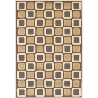 Tapis d'intérieur brun clair en polypropylène géométrique Veliz