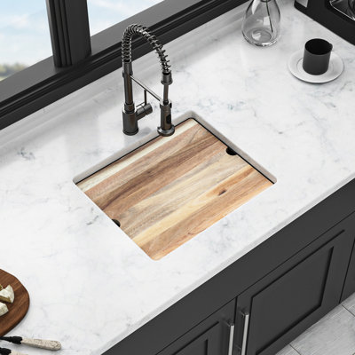 Black 21X18" Workstation Kitchen Sink Undermount, Fine - Grade Quartz Composite, Thick Strong And Quiet With Vibration Elimination, Non Scratch Hard Surface, Rounded Corners For Easy Wipe Down,