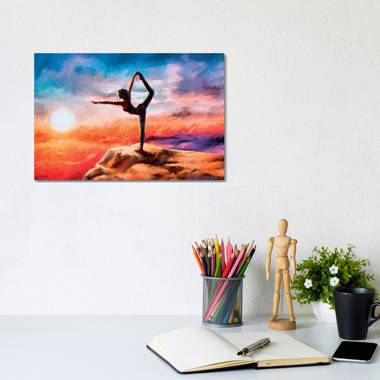 House of Hampton® Yoga Beach Girl Framed On Plastic / Acrylic 3 Pieces Set