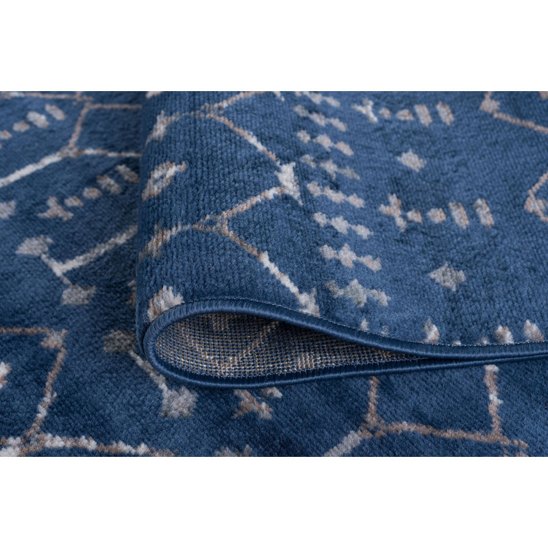 Tapis bleu foncé Modern Farmhouse, Rectangle 2 pi x 3 pi