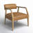 Berthe Solid Oak Wood Armchair with Square Arms-1109182825