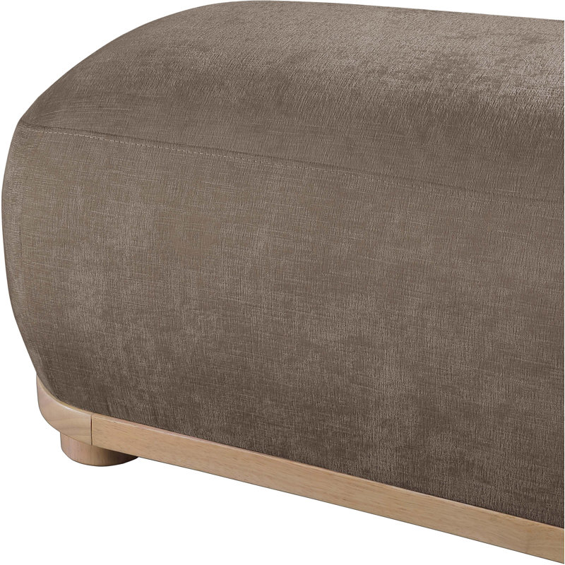 Banc en tissu Calum Chenille, Tissu chenille brun, Natural