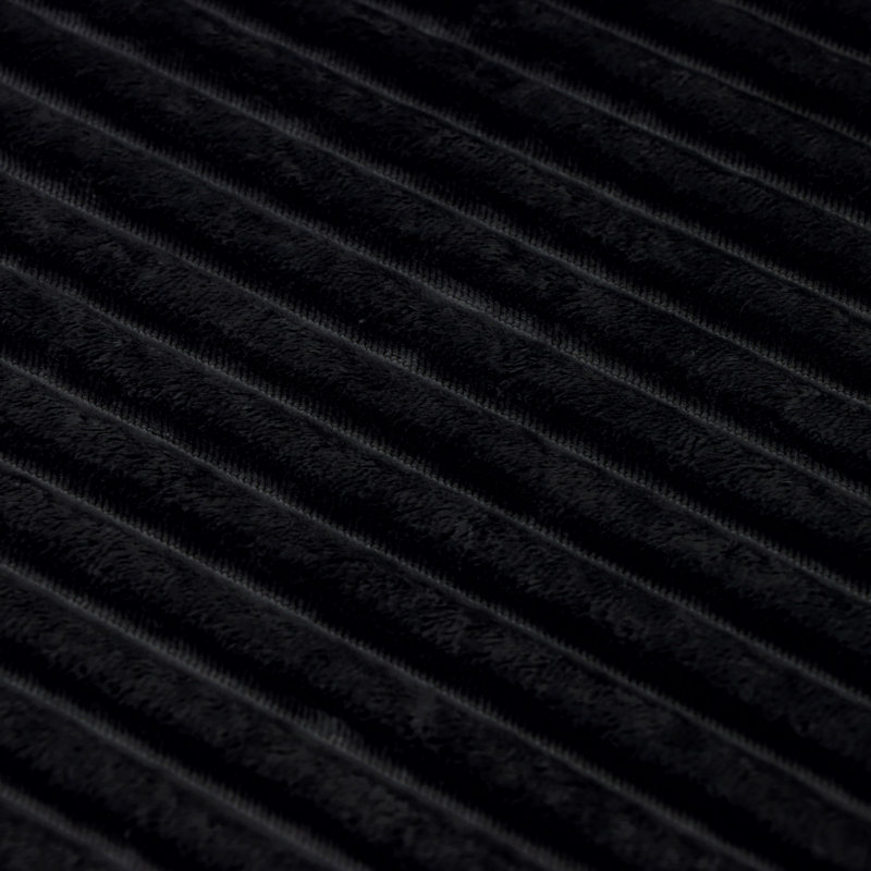 Longue médiane de 58 pouces à 2 places avec velours gris moelleux, porte-gobelet, assorti et flexible, principalement pour le salon. (Tissu moelleux), noir