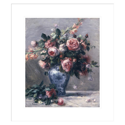 «Vase of Roses» par Pierre-Auguste Renoir, impression giclée encadrée