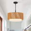  1-light Rattan Pendant Light With Diffuser 