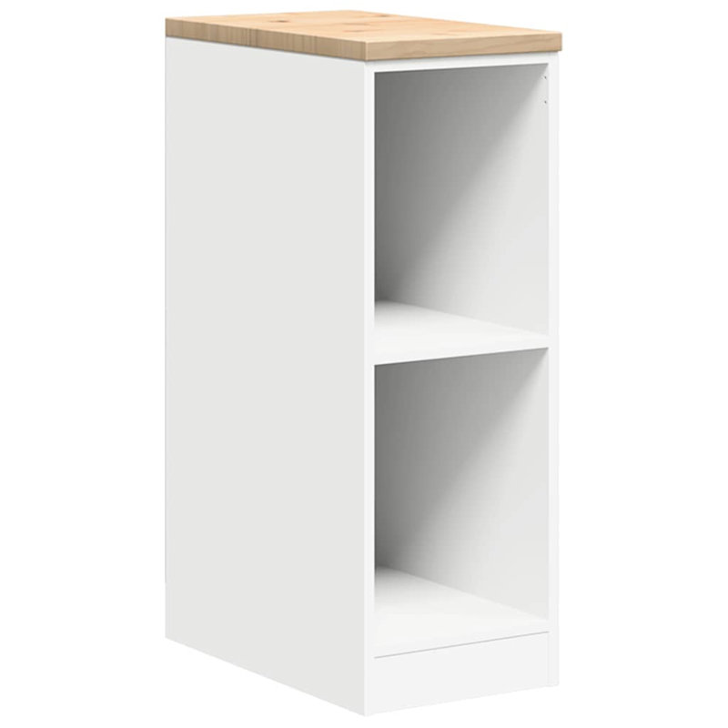 Solid Wood Single Storage Cabinet ( 85cm H x 30cm W x 51cm D), White