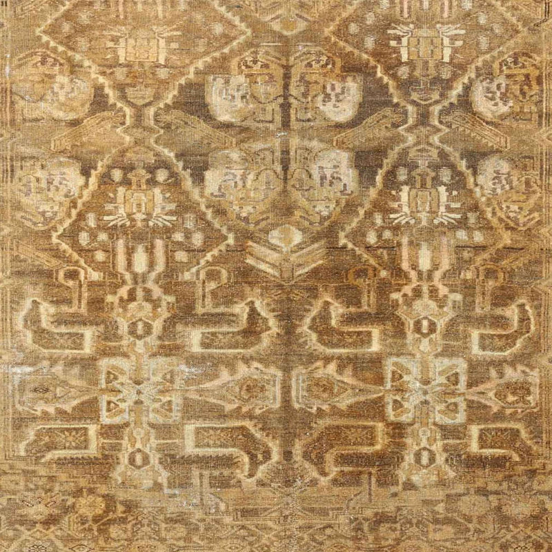Tapis traditionnel mehroon/noir/bleu Deaux, Carré 5 pi