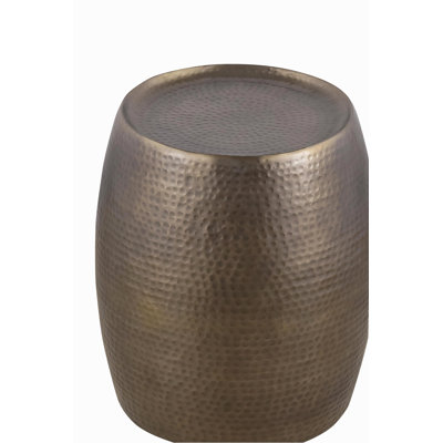 Table d'appoint moderne en aluminium de 21 pouces de haut, avec table d'appoint au design martelé à la main