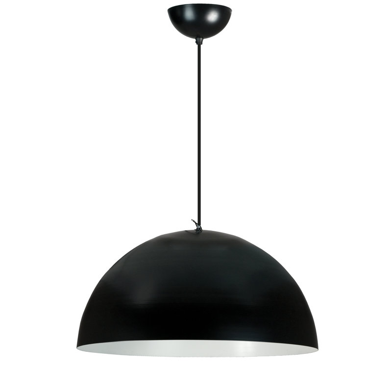 Brassfield 1 - Light Black Single Pendant, Black/Silver