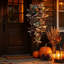Décoration d'automne pour l'Action de grâce, sapin suspendu en forme de feuille d'érable, plantes vertes, suspension murale en rotin.-284979840