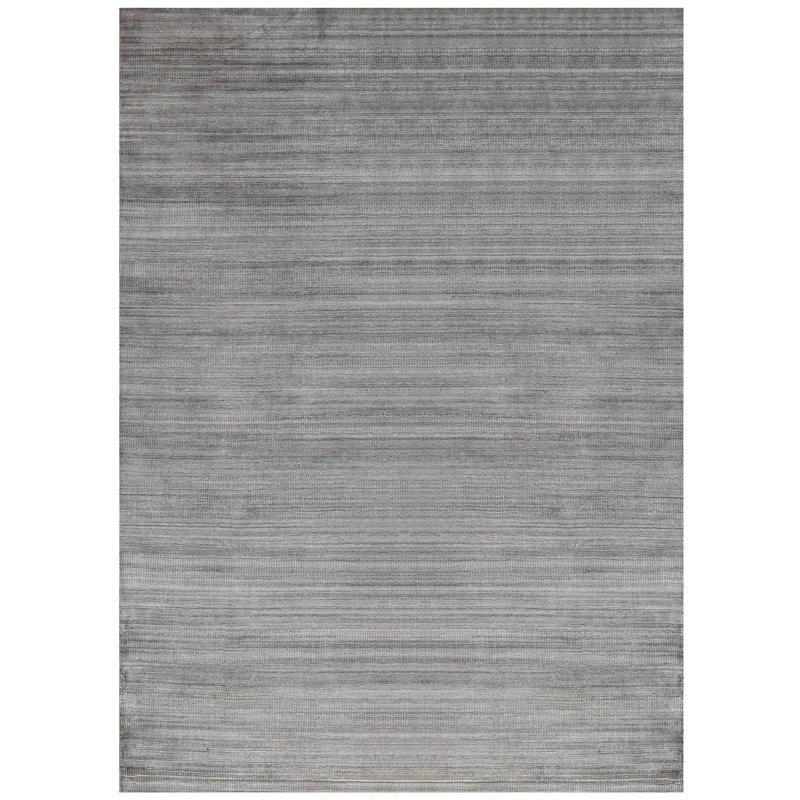 Tapis blanc / gris de haute qualité noué à la main, Rectangle 9 pi x 12 pi