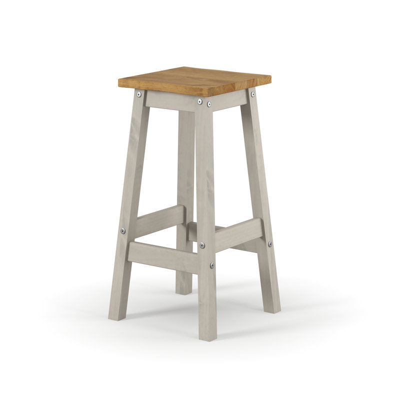 Steele Solid Wood Counter Stool, Grey