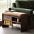 Black Walnut Shoe Changing Stool 6 Pair Solid Wood Shoe Storage Bench