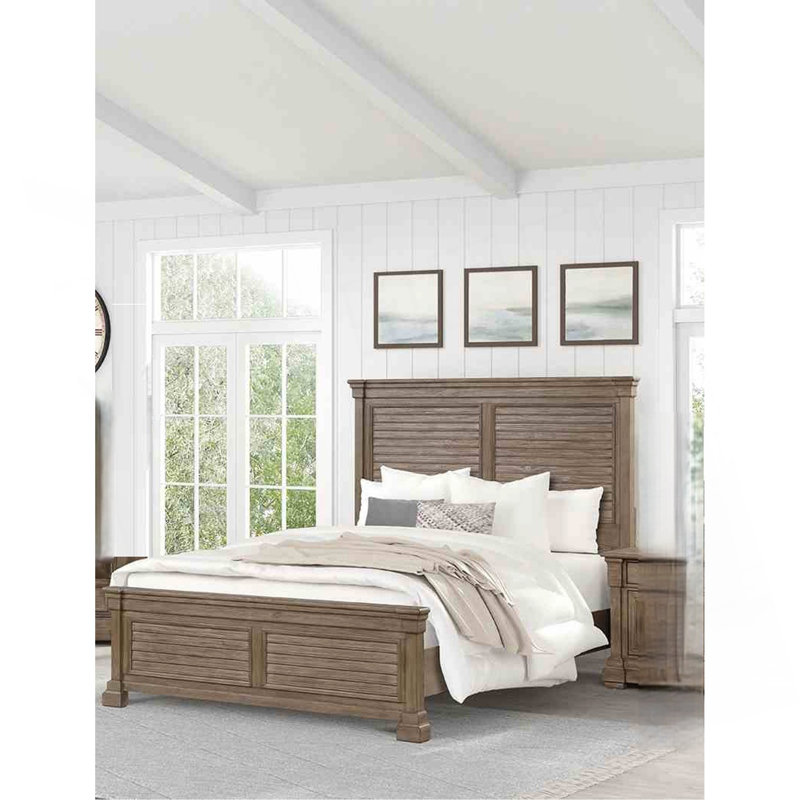 Tête de lit transitionnelle 1Pc avec volets et tête de lit FB, Grand lit
