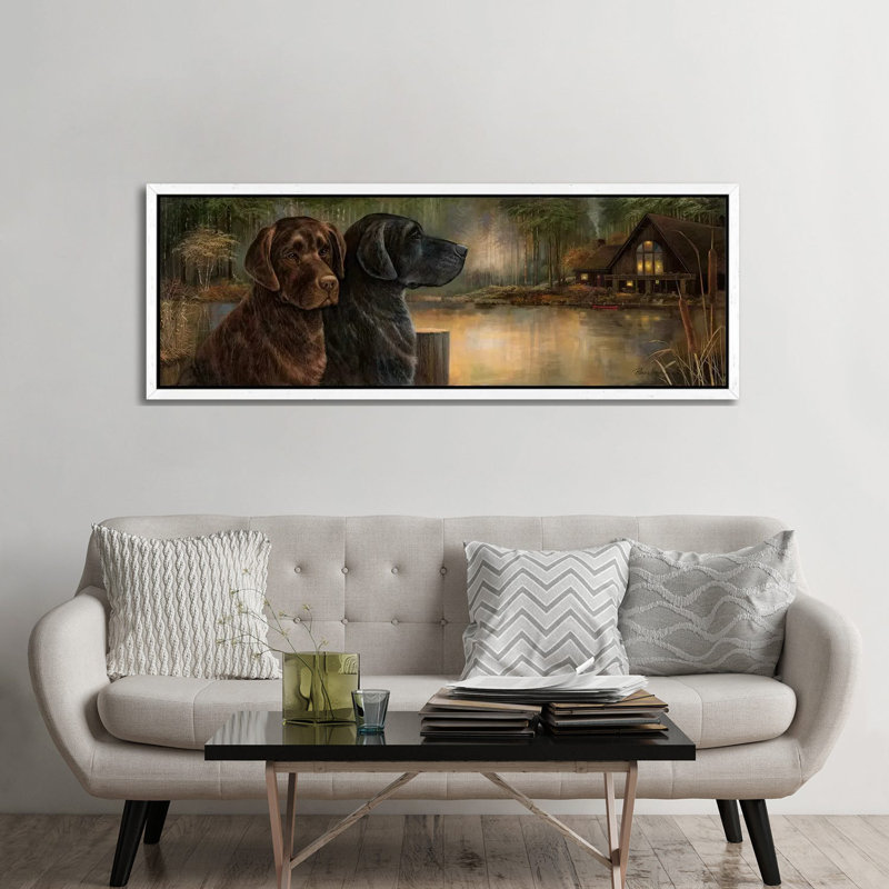 Loyal Companion by Ruane Manning - Floater Frame Panoramic Gallery-Wrapped Canvas Giclée on Canvas, 60.96 cm H x 182.88 cm W