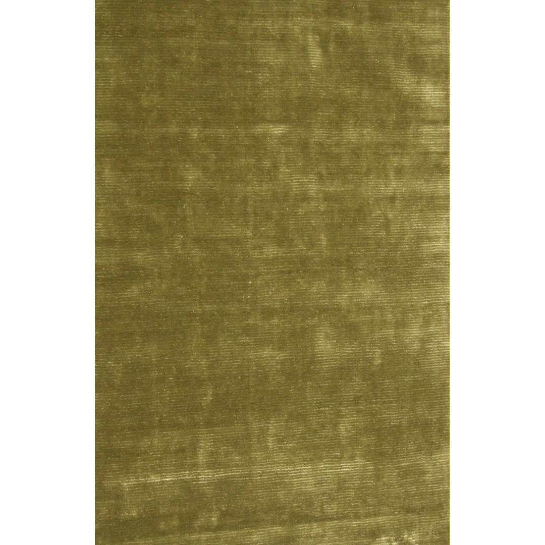 Brigg Handmade Tufted Wool/Silk Green Area Rug Ebern Designs Rug