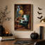 Fauteuil fantôme en livre vert avec art mural d'Halloween-344010729