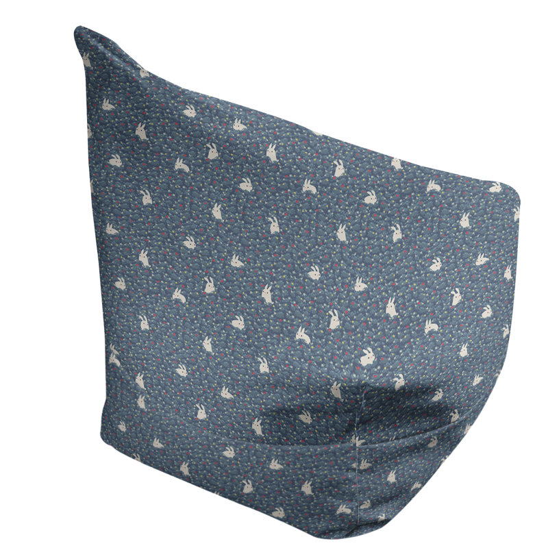 Leffel Bean Bag Chair & Lounger, No Fill, Navy, 120" H x 2" W x 60" D