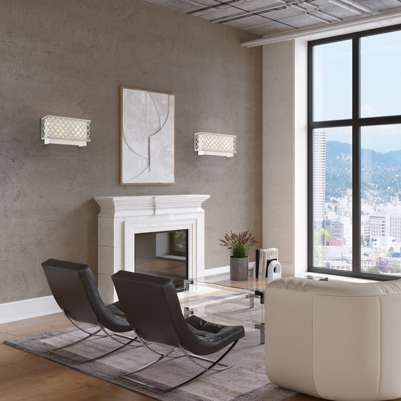 Mance Wall Sconce, 7" H x 13" W x 3.88" D, Brushed Nickel