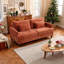 Canapé rembourré en tissu de style chenille Mid-Century 2 places pour le salon-2142527978