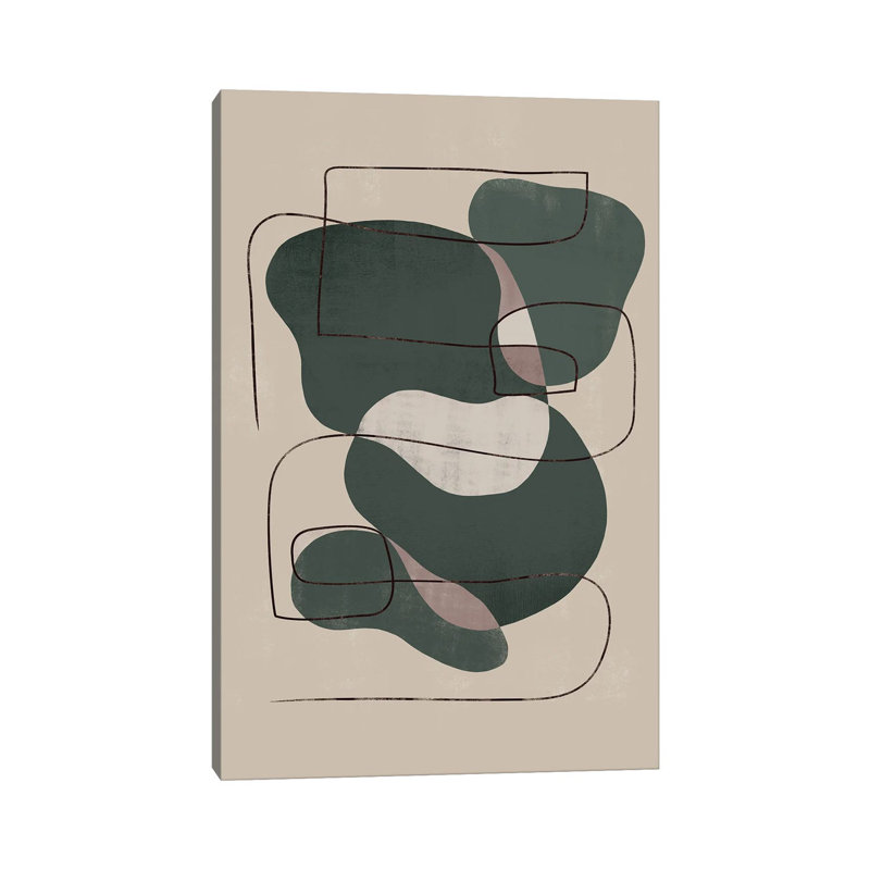Abstract Moss Geometric I by Helo Moraes - Gallery-Wrapped Canvas Giclée on Canvas, Wrapped Canvas, 20.32 cm H x 30.48 cm W