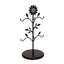 Arbre à café tournesol, porte-gobelet en métal noir avec base en bois (noir)