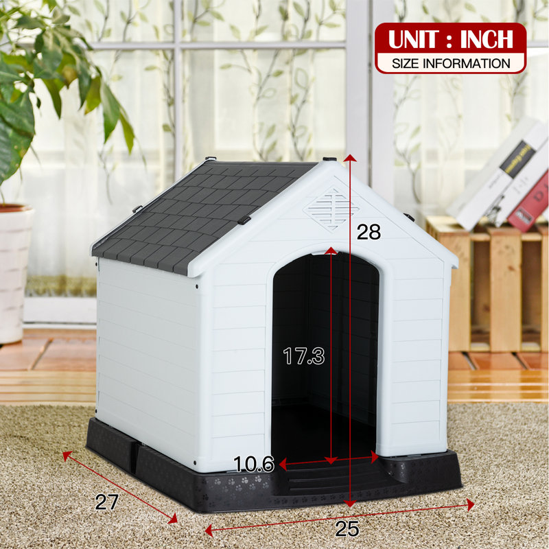 Niche pour chien Dashiyah, H 28 po x l 27 po x P 25 po, gris