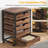 Wood Storage Dresser Cabinet with Wheels Drawer Organizer Cart Unit