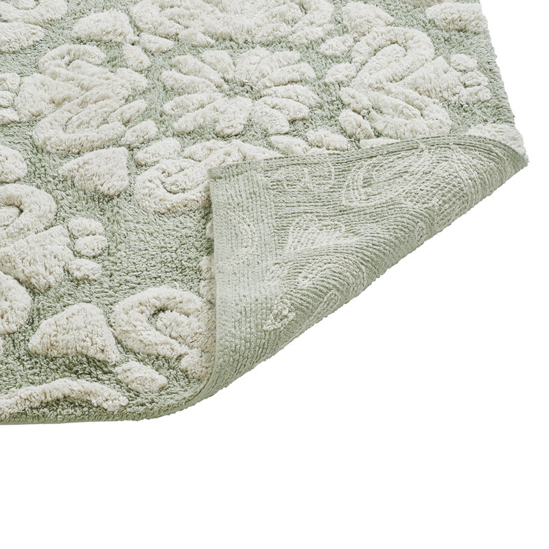 Tapis pour salle de bain 100% coton Chemash 1885 GSM, envers en latex antidérapant, doux et absorbant, 20 po x 20 po, sauge